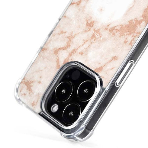 White Rose Gold Marble iPhone 15 Pro MagSafe Case